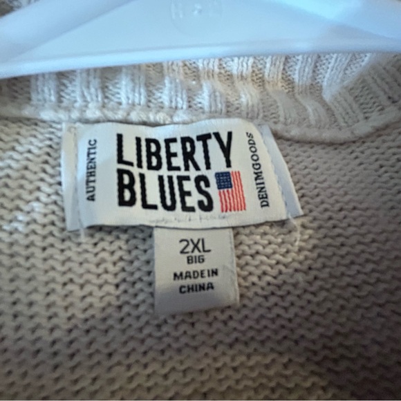 Liberty Blues Men's Cream Turtleneck Sweater - Picture 3 of 9